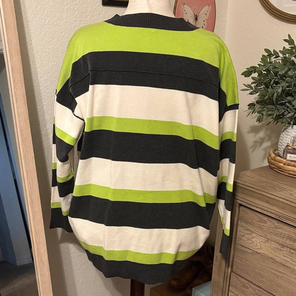 Free People League of Her Own Striped Sweater Cardigan - Picture 7 of 10